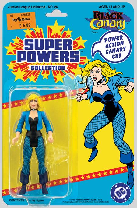 JUSTICE LEAGUE UNLIMITED #26 CVR E JASON GEYER & ALEX SAVIUK BLACK CANARY SUPER POWERS ACTION FIGURE CARD STOCK VAR