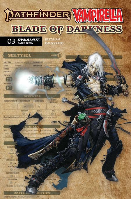 PATHFINDER VAMPIRELLA BLADE OF DARKNESS #3 CVR C WAYNE REYNOLDS CHARACTER SHEET VAR