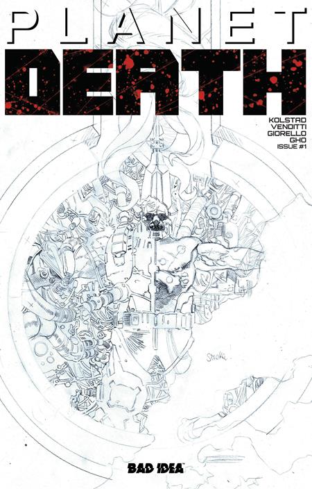 PLANET DEATH PLANET SIZED EDITION #1 CVR C TOMAS GIORELLO PENCILS W/ ORIGINAL ART SKETCH VAR