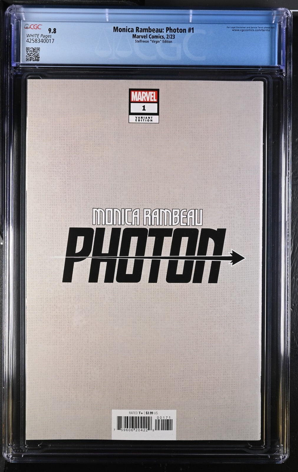 Monica Rambeau Photon #1 CGC 9.8 1:100 Stelfreeze Virgin Variant Marvel 2022