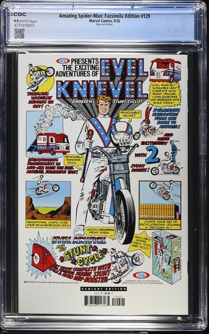 Amazing Spider-Man #129 CGC 9.9 Facsimile Blue FOIL Variant Punisher not 9.8