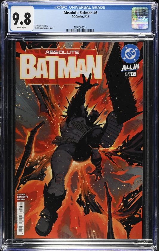 Absolute Batman #6 CGC 9.8 Cover A Nick Dragotta 1st Print Joker DC Comics 2025