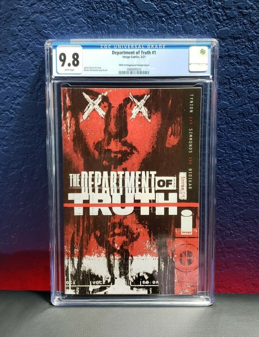 Department of Truth #1 CGC 9.8 5th Print Secret Variant Oswald Red Image 2021