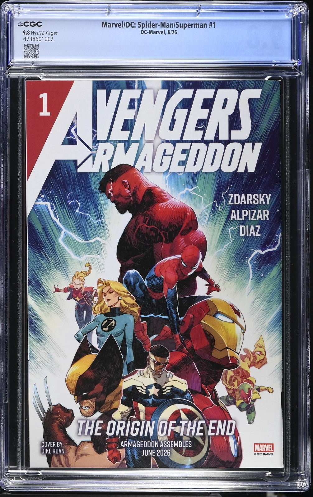 Marvel DC Spider-Man Superman #1 CGC 9.8 Pepe Larraz Cover A 1st Print 2026
