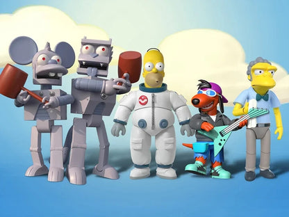 Simpsons Ultimates Wave 1 Set Space Homer Moe Robot Itchy Scratchy Poochie