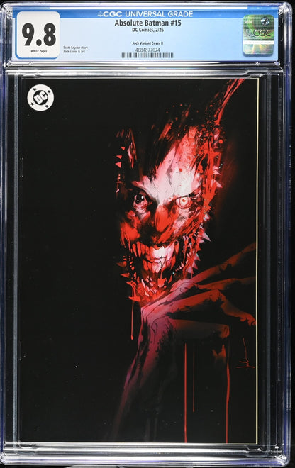 Absolute Batman #15 CGC 9.8 1:50 Jock VIRGIN Variant 1st Print Joker DC Comics