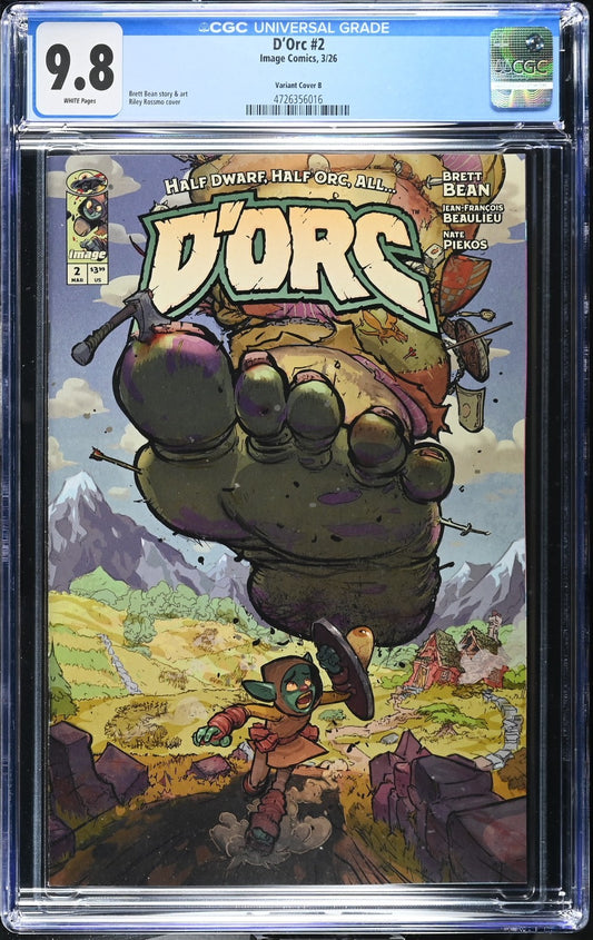 Dorc #2 CGC 9.8 Riley Rossmo Cover B Variant 1st Print Image Comics 2026