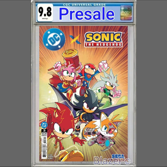 DC X Sonic The Hedgehog #3 CGC 9.8 Pablo M Collar Cover A 1st Print 2025 PRESALE