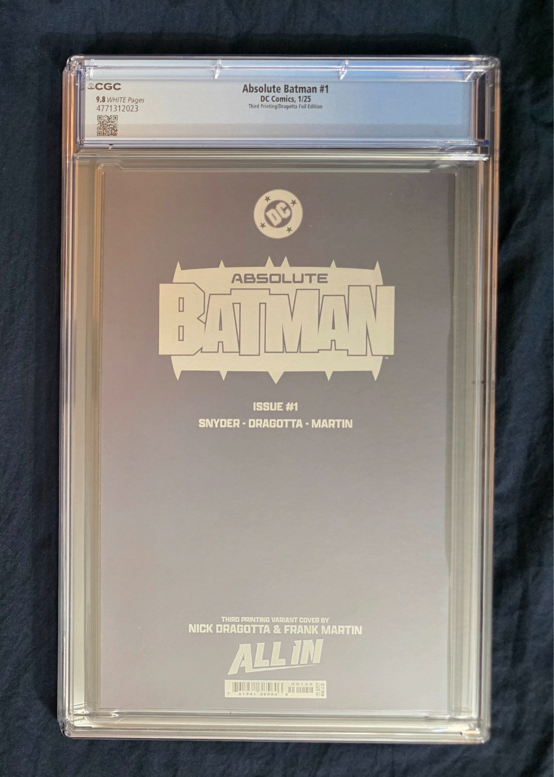 Absolute Batman #1 CGC 9.8 3rd Print Cover C Nick Dragotta FOIL Variant 2025
