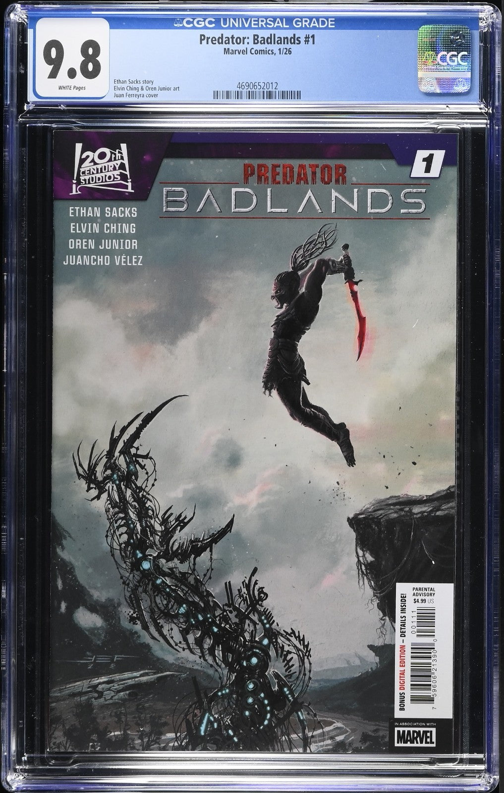 Predator Badlands #1 CGC 9.8 Juan Ferreyra Cover A 1st Print Marvel Comics 2025