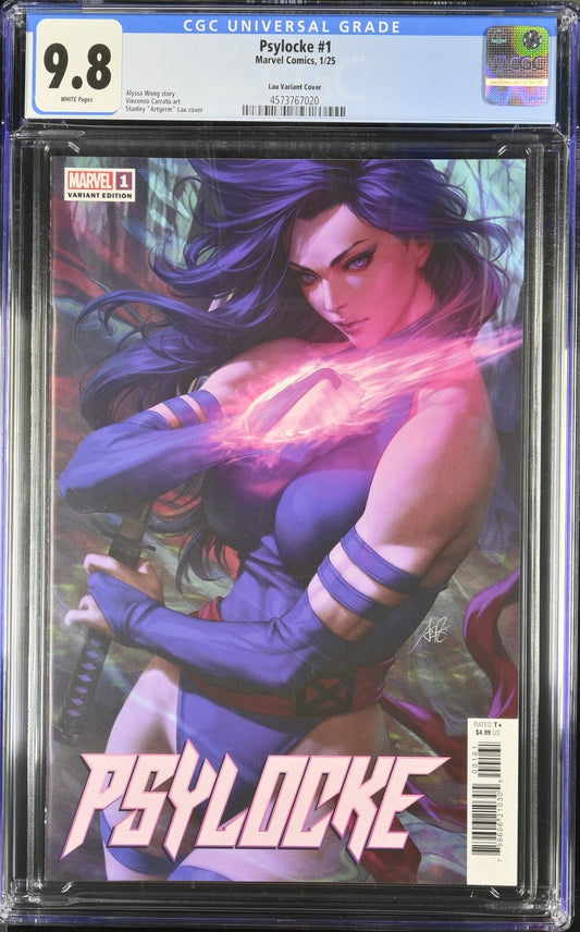 Psylocke #1 CGC 9.8 Artgerm Trade Dress Variant Alyssa Wong Marvel Comics 2024