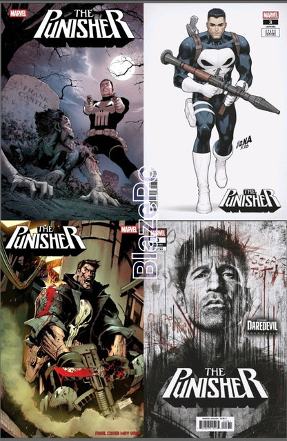 Punisher #3 Cover A B C D Variant Set or 1:25 Options Marvel 2026 Presale 4/29
