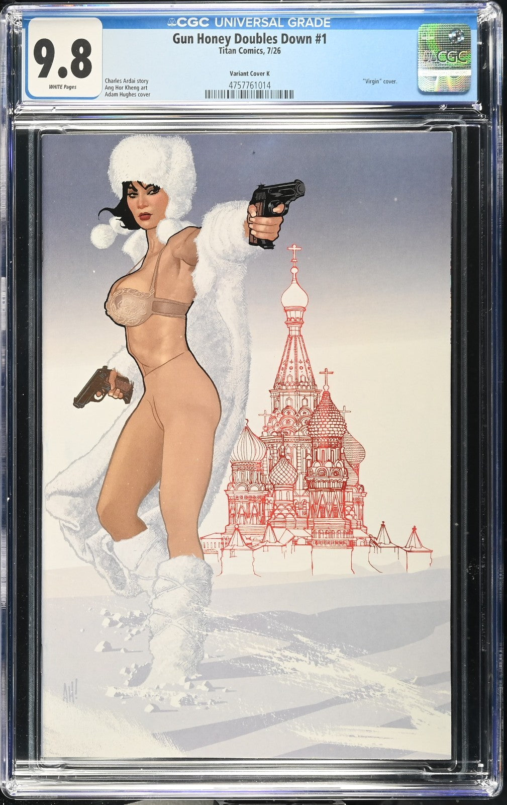 Gun Honey Doubles Down #1 CGC 9.8 Cover K Adam Hughes VIRGIN Variant Titan Comic