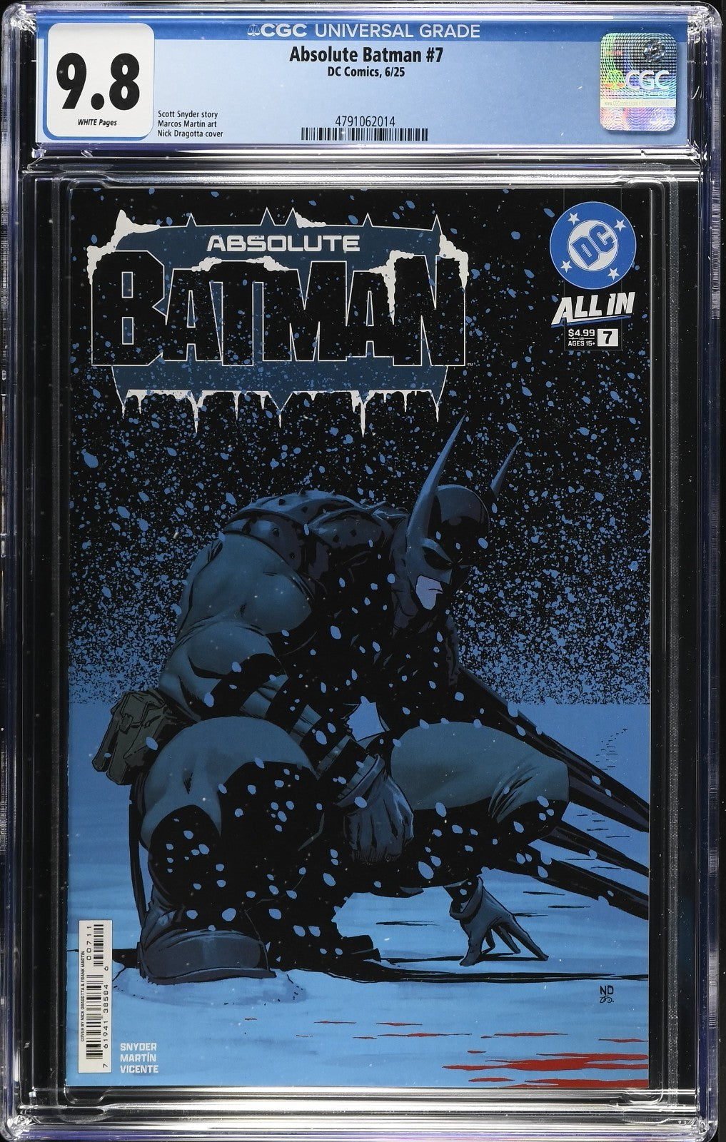 Absolute Batman #7 CGC 9.8 Nick Dragotta Cover A 1st Print Freeze DC Comics 2025