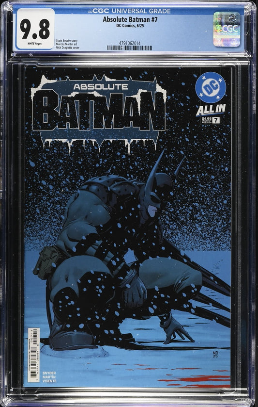 Absolute Batman #7 CGC 9.8 Nick Dragotta Cover A 1st Print Freeze DC Comics 2025