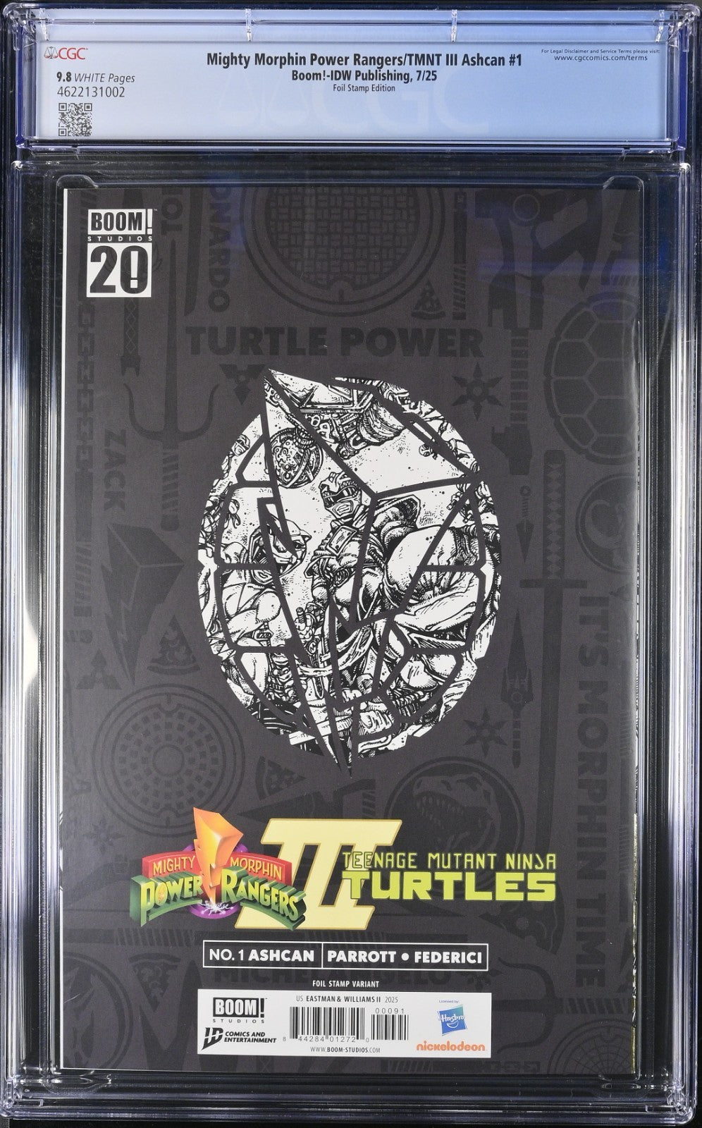 Mighty Morphin Power Rangers TMNT III #1 CGC 9.8 Ashcan Foil Variant IDW Boom!