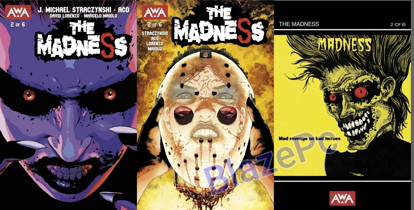 The Madness #2 Cover A B C Variant Set or 1:15 Options AWA Comics 2023 NM