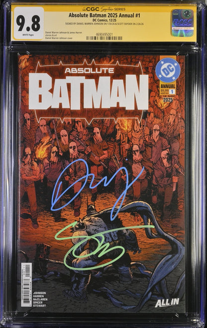 Absolute Batman 2025 Annual CGC 9.8 SS Signed by Johnson & Snyder 1st Print