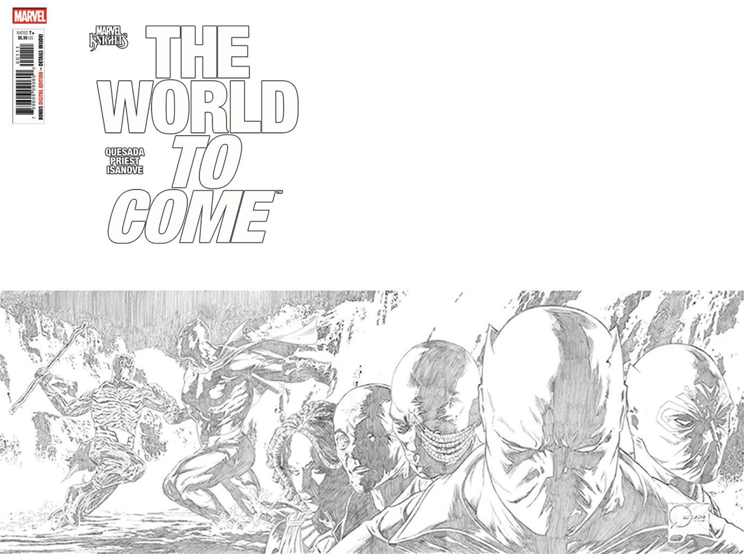 Marvel Knights The World To Come #1 CGC 9.8 1:25 2nd Print B&W Variant PRESALE