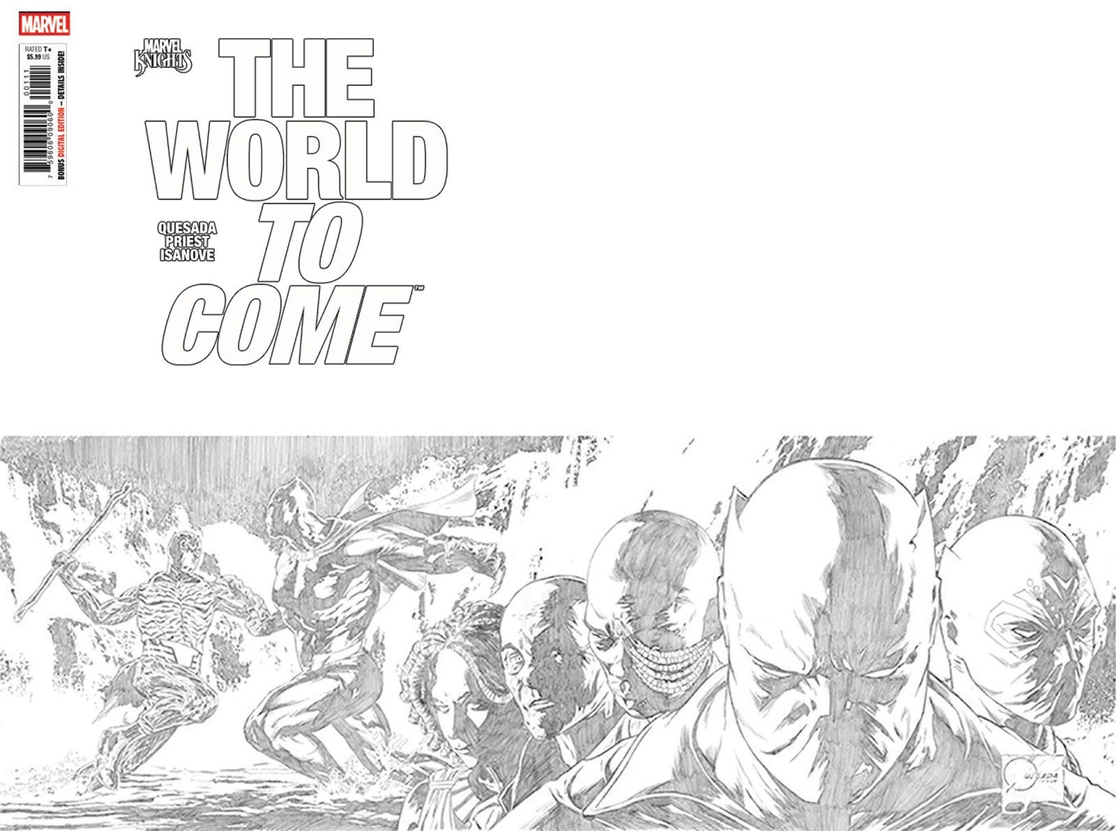 Marvel Knights The World To Come #1 CGC 9.8 1:25 2nd Print B&W Variant PRESALE