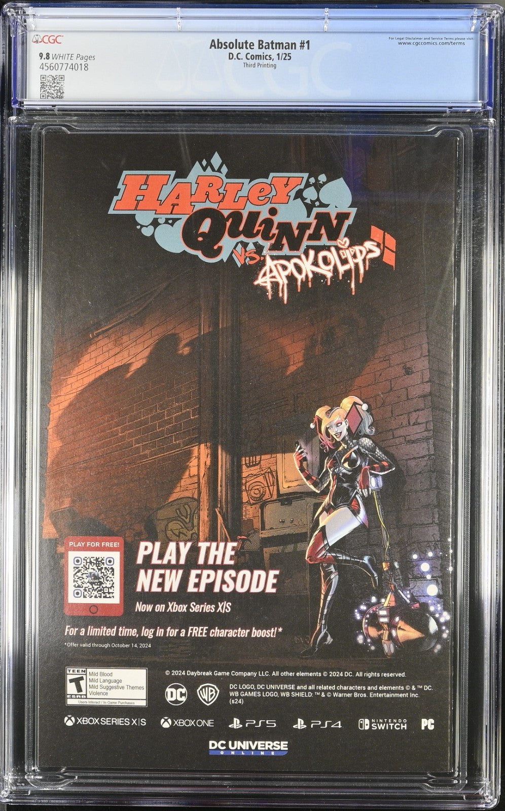 Absolute Batman #1 CGC 9.8 3rd Print Cover A Nick Dragotta Variant DC 2024