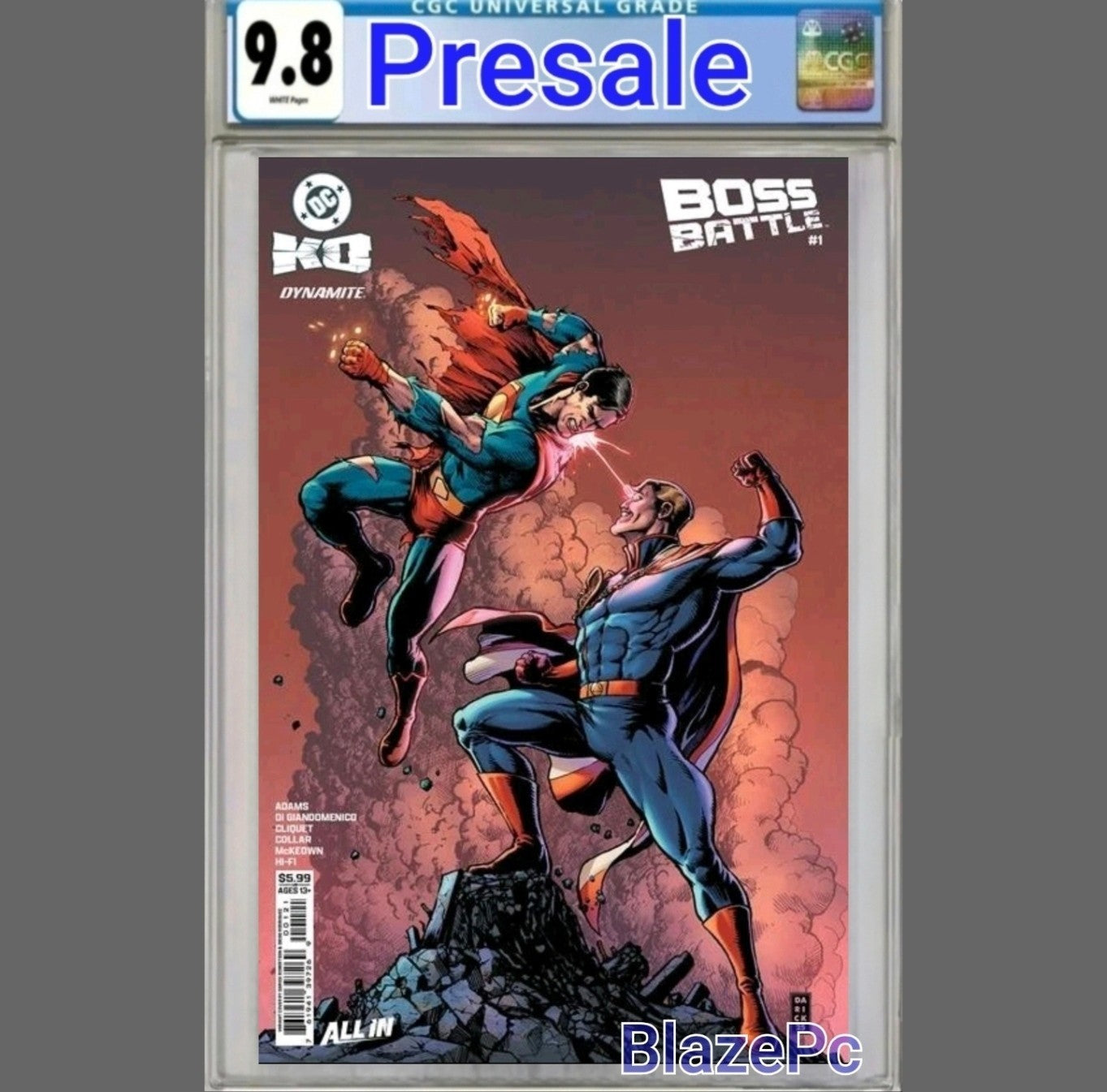 DC K.O. Boss Battle #1 CGC 9.8 Cover B Darick Robertson Variant 2026 PRESALE