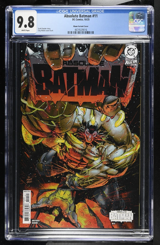 Absolute Batman #11 CGC 9.8 1:25 Clay Mann Incentive Variant DC Comics 2025