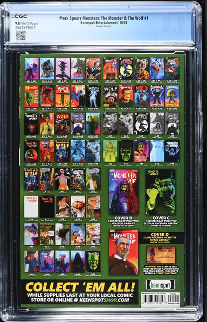 Mark Spears Monster & The Wolf #1 CGC 9.8 1:500 Glow In Dark Blind Bag In Hand