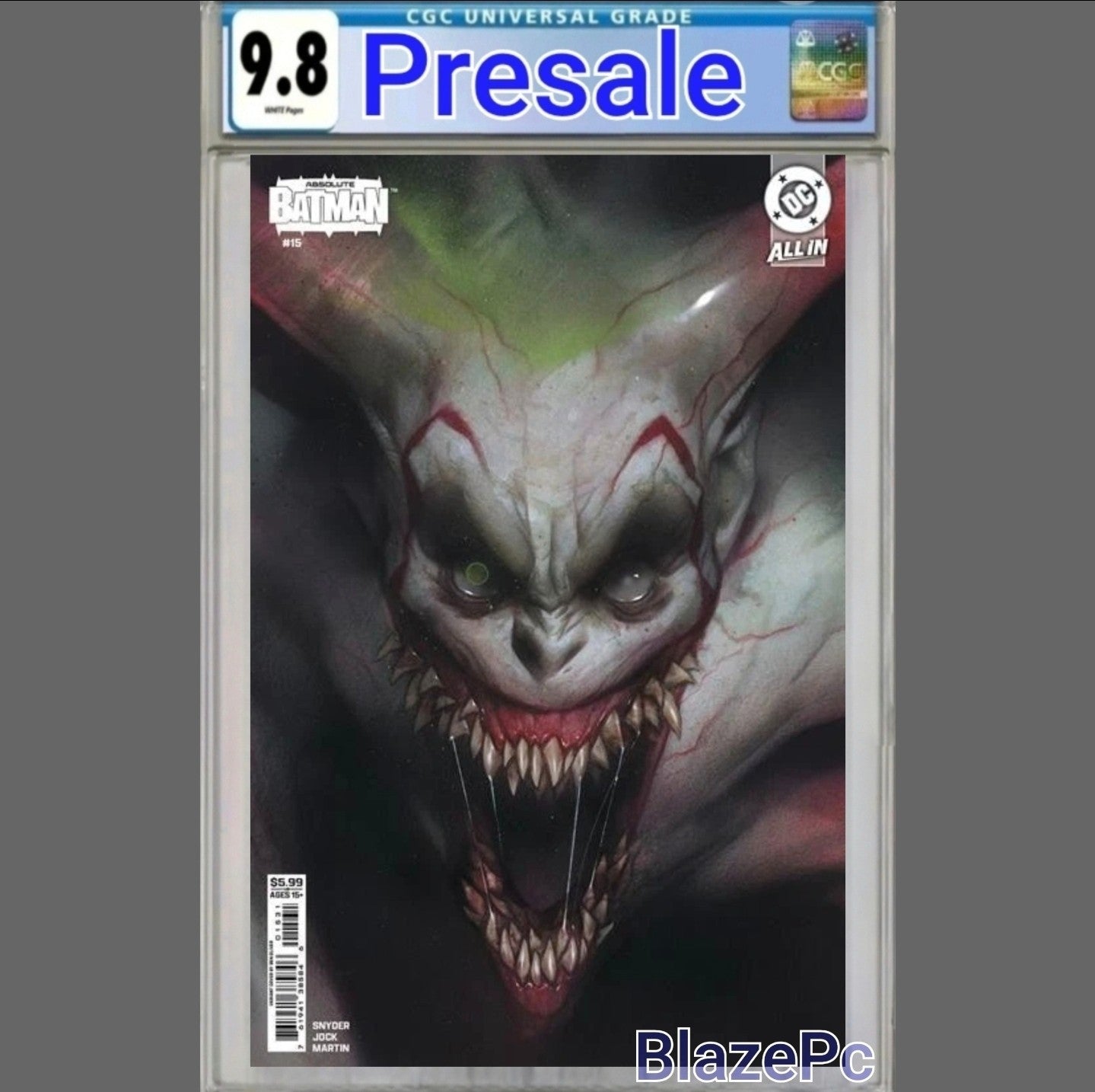 Absolute Batman #15 CGC 9.8 1st Print Cover C Oliver Variant Joker DC PRESALE