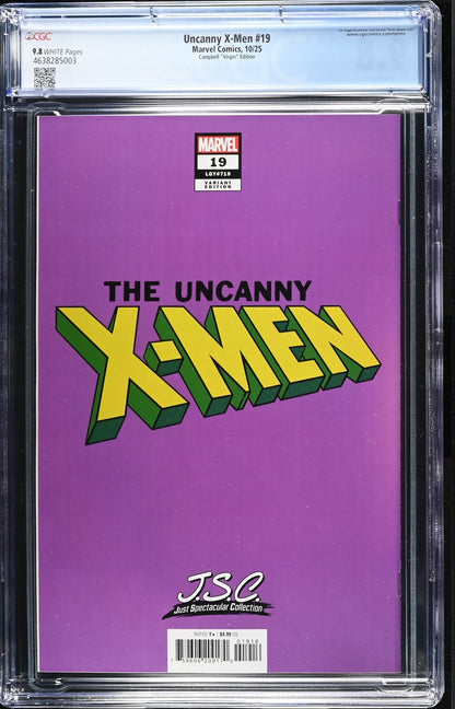 Uncanny X-Men #19 CGC 9.8 1:100 Campbell Just Spectacular VIRGIN Variant