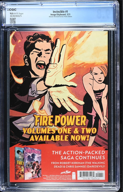 Invincible #1 CGC 9.8 Amazon Prime Video Variant Image Comics 2021