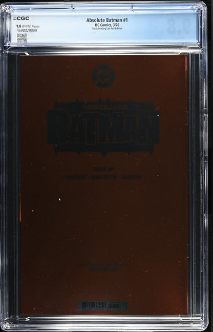 Absolute Batman #1 CGC 9.8 10th Print Cover C Inhyuk Lee FOIL Variant DC 2026