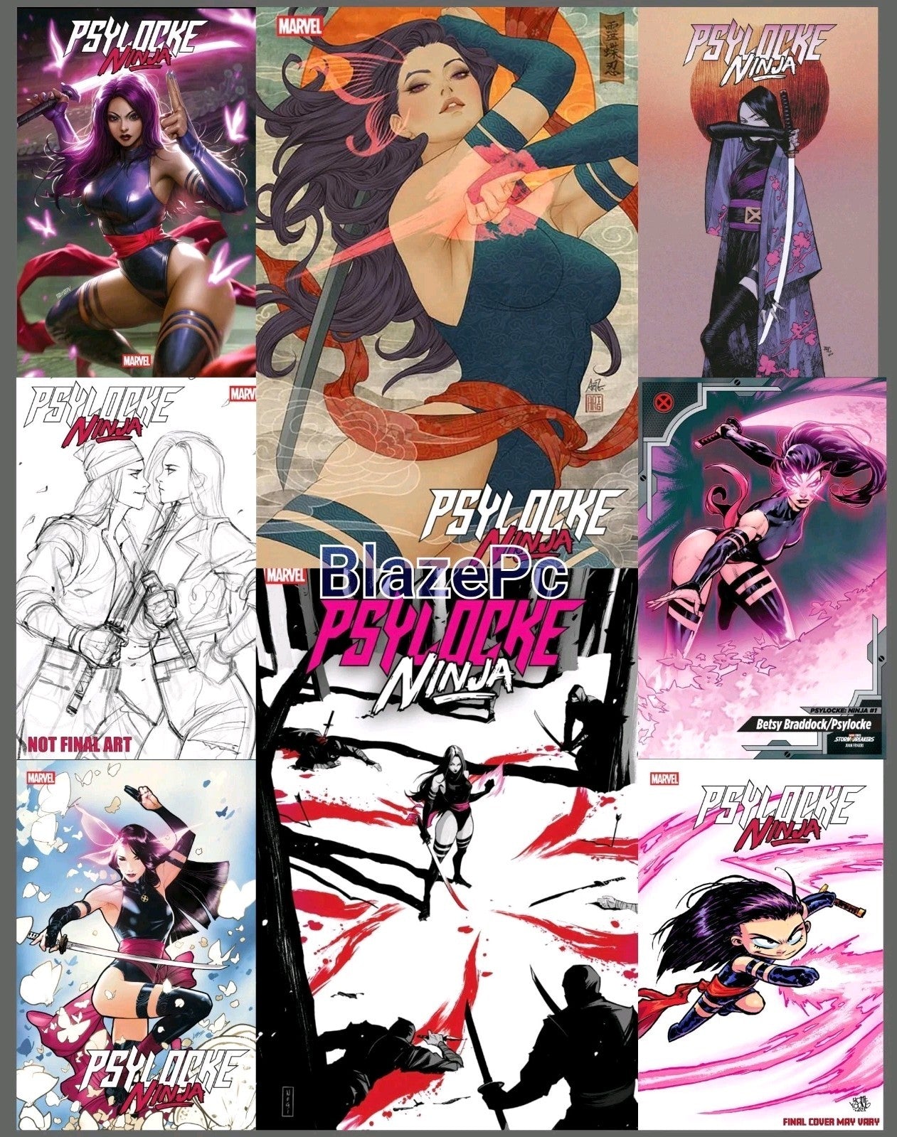 Psylocke Ninja #1 Cover A B C D E F G Variant Set or 1:25 Options Presale 1/21