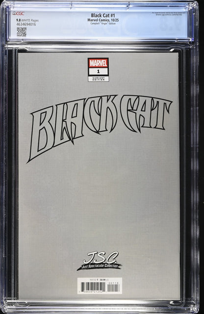 Black Cat #1 CGC 9.8 1:100 J Scott Campbell Spectacular VIRGIN Variant 2025