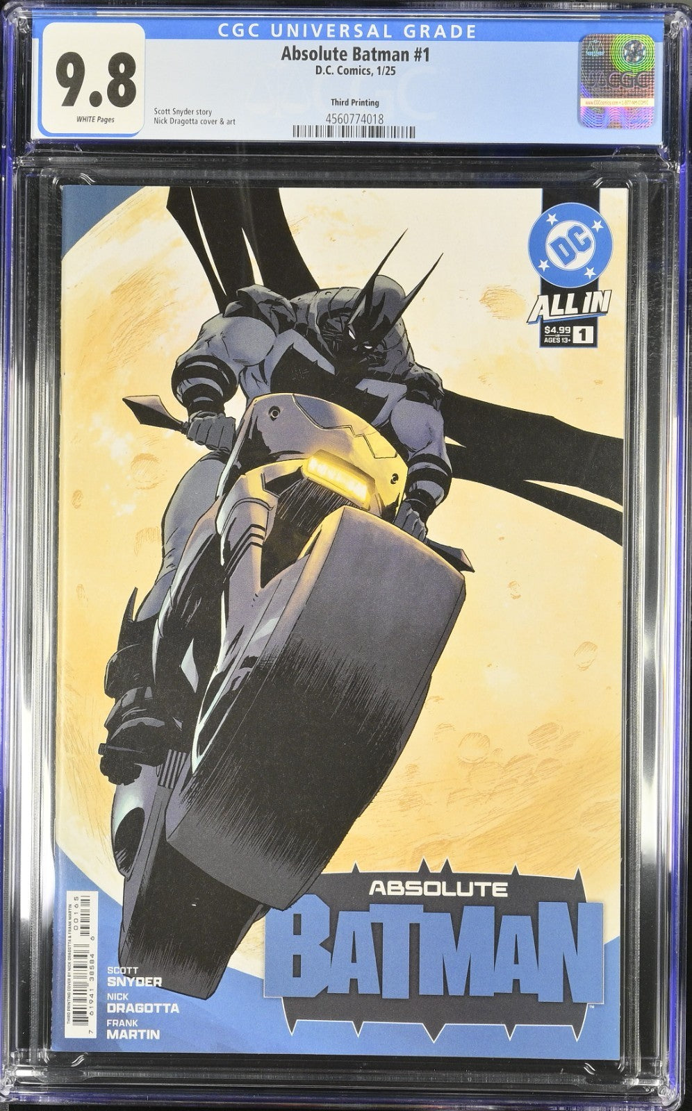 Absolute Batman #1 CGC 9.8 3rd Print Cover A Nick Dragotta Variant DC 2024