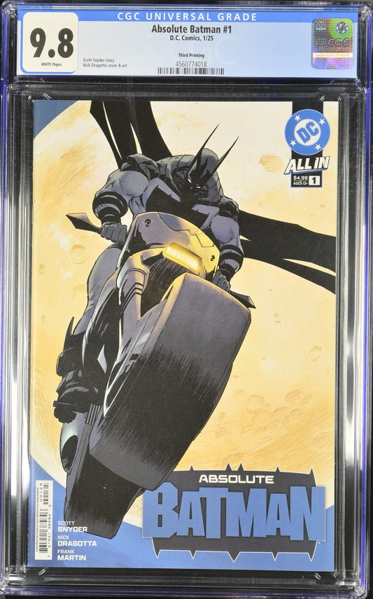 Absolute Batman #1 CGC 9.8 3rd Print Cover A Nick Dragotta Variant DC 2024