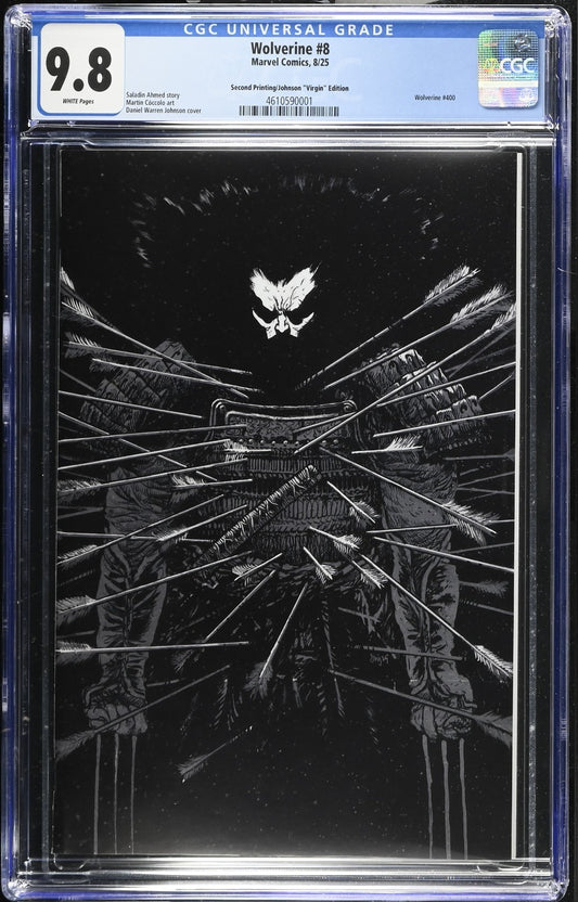 Wolverine #8 CGC 9.8 1:25 VIRGIN 2nd Print Johnson Variant Marvel 2025