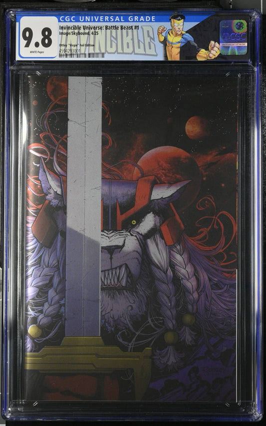 Invincible Universe Battle Beast #1 CGC 9.8 1:1000 Ottley Virgin Foil with Label