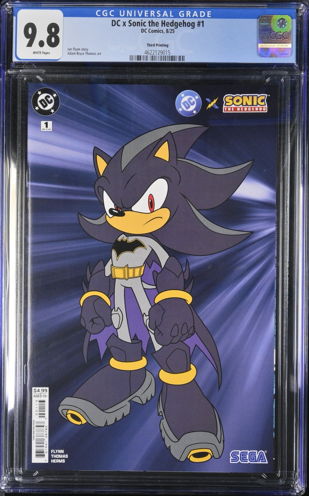 DC X Sonic The Hedgehog #1 CGC 9.8 3rd Print Thomas Batman Variant Comics 2025