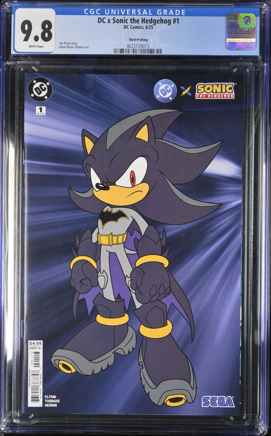 DC X Sonic The Hedgehog #1 CGC 9.8 3rd Print Thomas Batman Variant Comics 2025