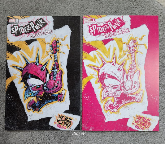 Spider-Punk Arms Race #1 Young Black Pink Variant 2 Book Set 2024 NM Lot of Pics
