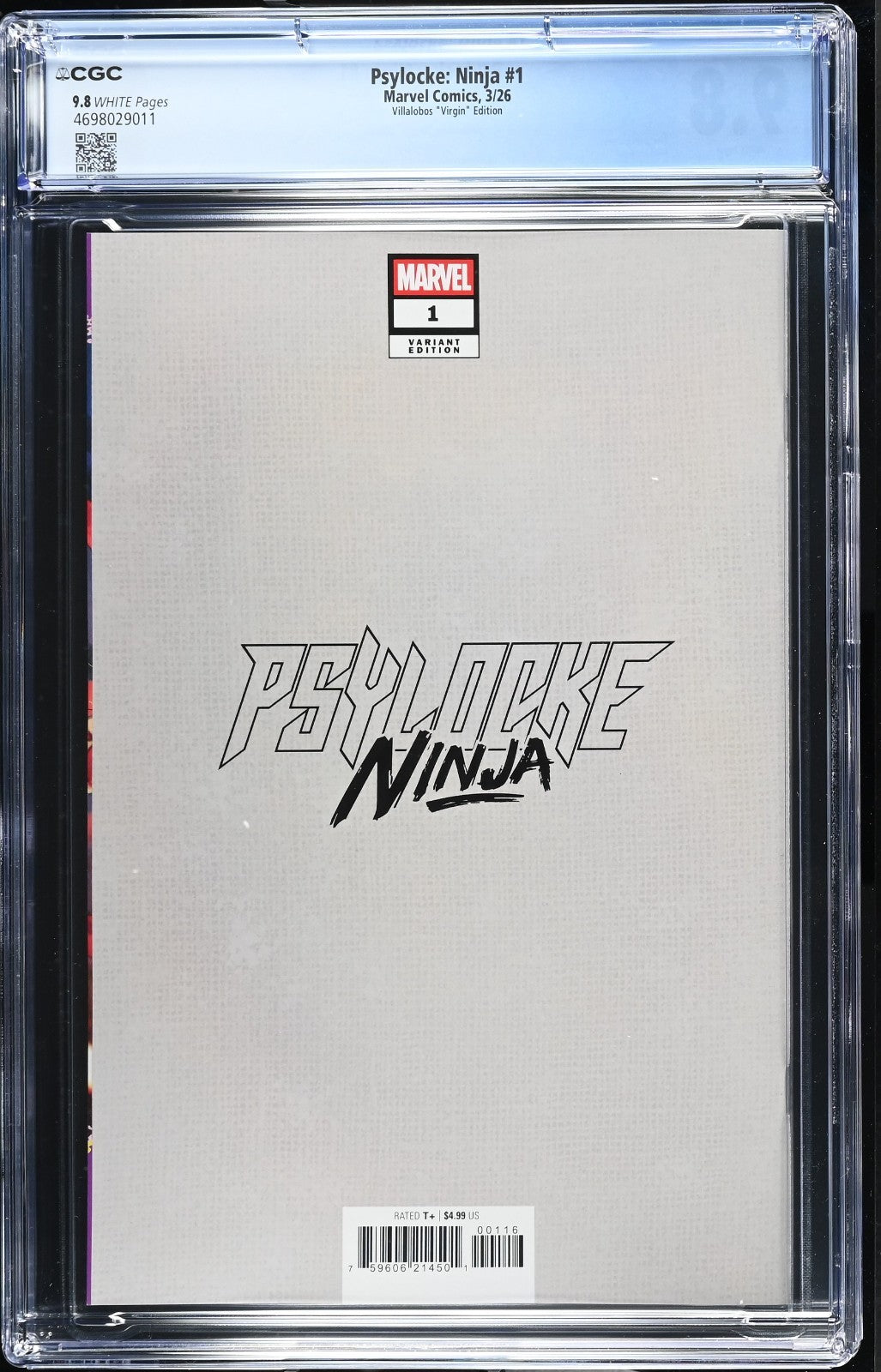 Psylocke Ninja #1 CGC 9.8 1:100 Pablo Villalobos VIRGIN Variant Marvel 2026