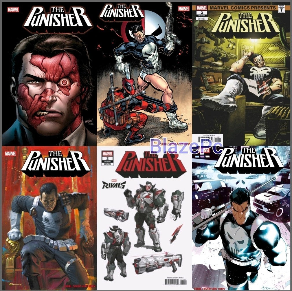 Punisher #2 Cover A B C D E F Variant Set Option Marvel Comics 2026 Presale 3/25