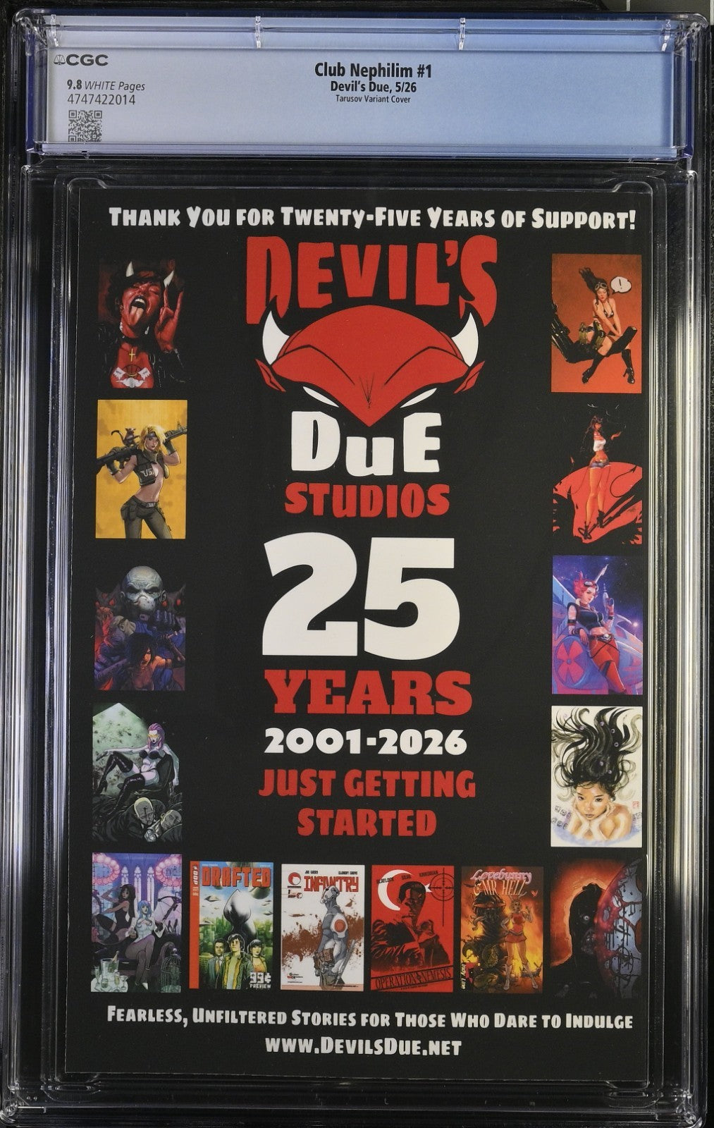 Club Nephilim #1 CGC 9.8 1:10 Andrew Tarusov UV Spot Variant Devils Due 2026