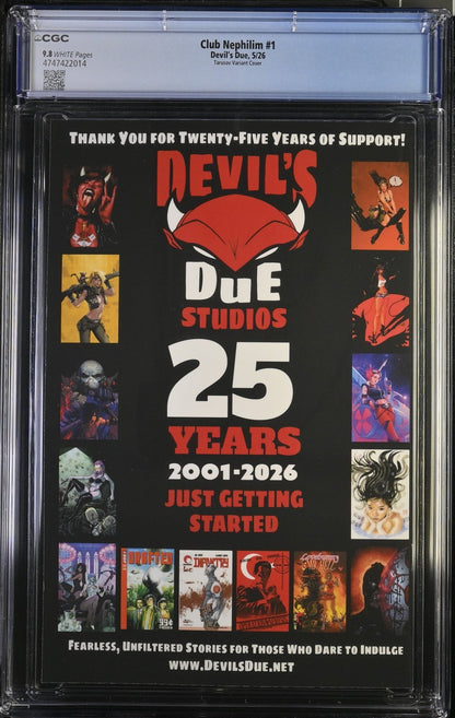 Club Nephilim #1 CGC 9.8 1:10 Andrew Tarusov UV Spot Variant Devils Due 2026