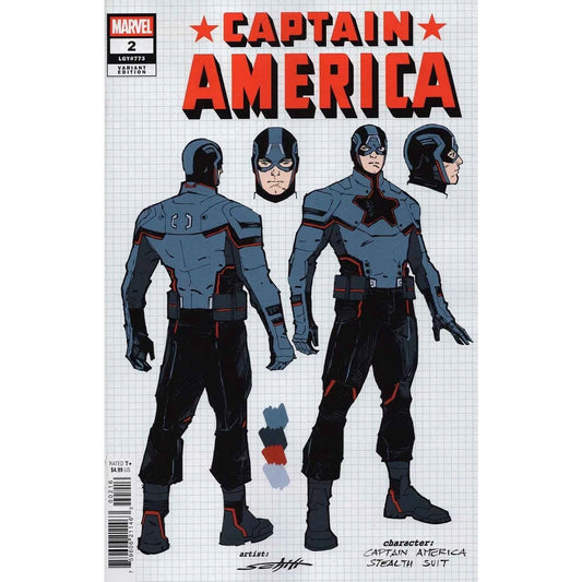 Captain America #2 1:10 Valerio Schiti Design Variant Marvel 2025 NM
