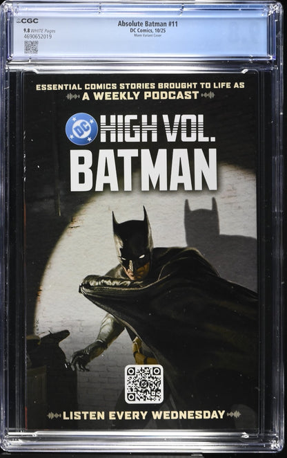 Absolute Batman #11 CGC 9.8 1:25 Clay Mann Incentive Variant DC Comics 2025