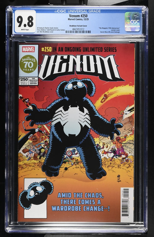 Venom #250 CGC 9.8 Nick Bradshaw Muppets 70th Anniversary Variant Marvel 2025