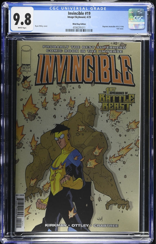 Invincible #19 CGC 9.8 Battle Beast Blind Bag FOIL Variant Image Comics 2025