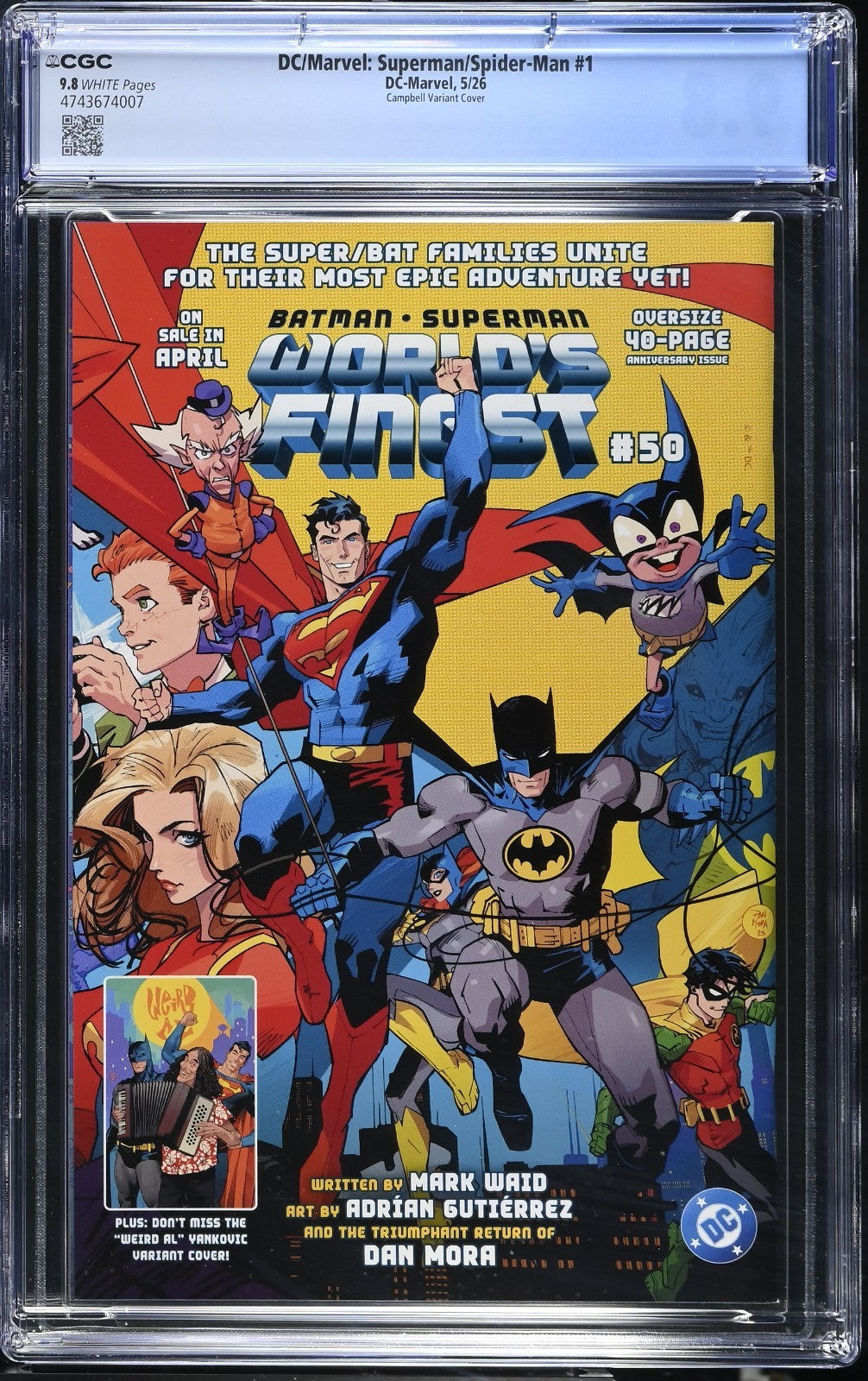 DC Marvel Superman Spider-Man #1 CGC 9.8 J Scott Campbell Cover N Variant 2026